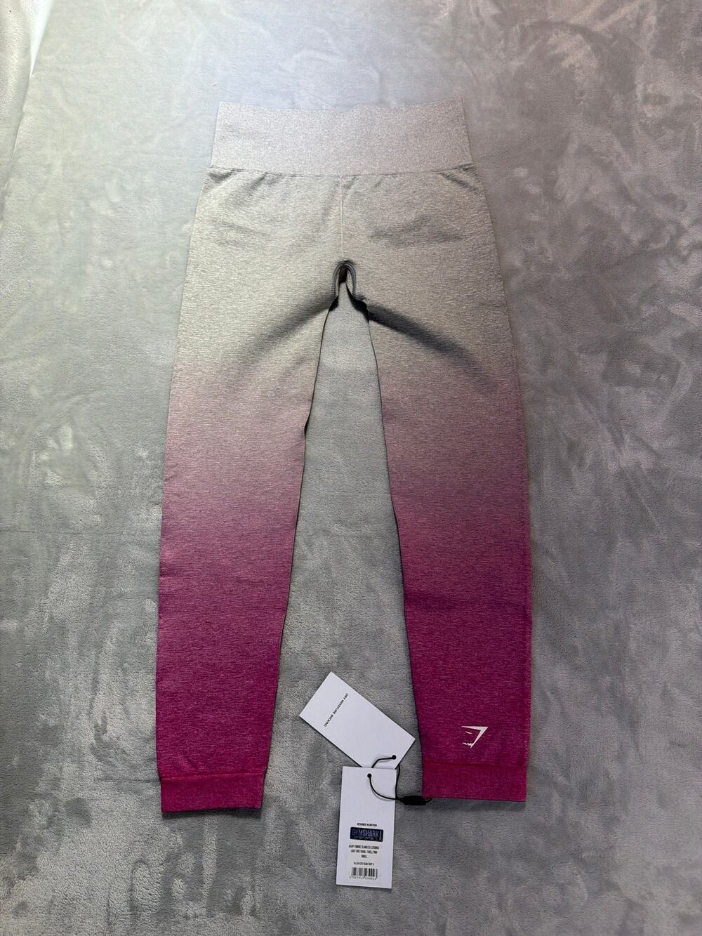 Gymshark Adapt Ombre Seamless Leggings Grey Shell Pink High Rise Womens S NWT